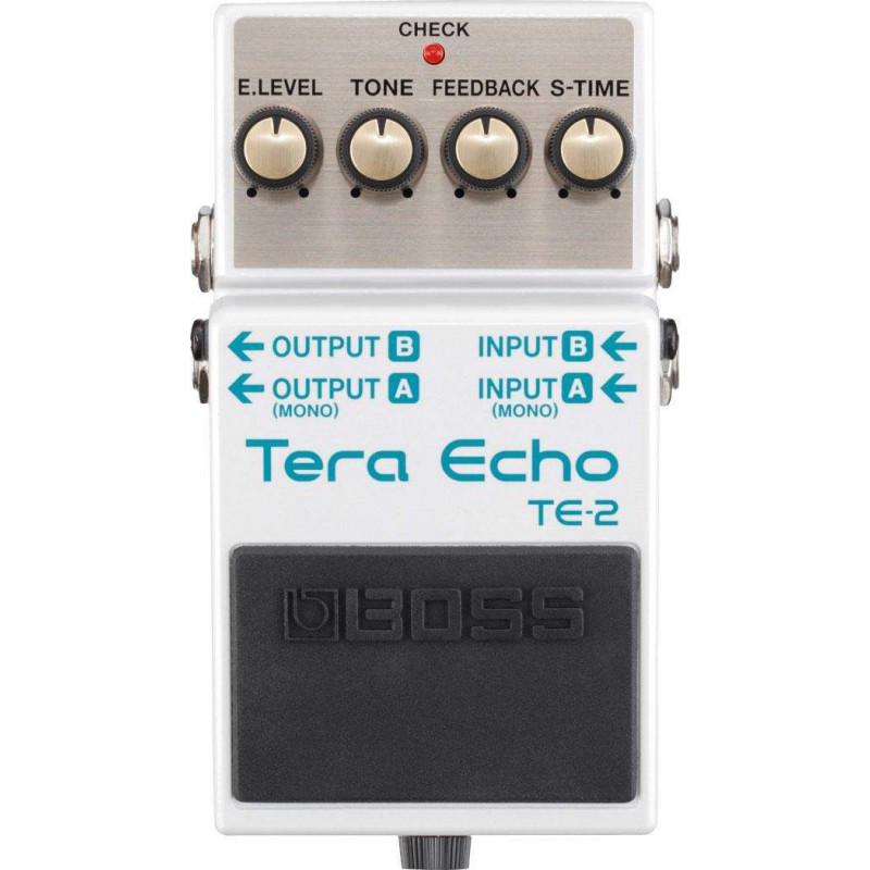 comprar Pedal Boss TE-2 Tera Echo para crear efectos de ambiente y eco ricos y espaciosos.