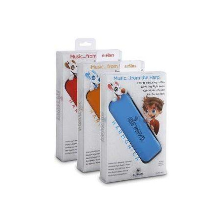 Armónica Suzuki AirWave AW1 especial para niños, en color azul, fácil de tocar, de agarre cómodo y con manual incluido.