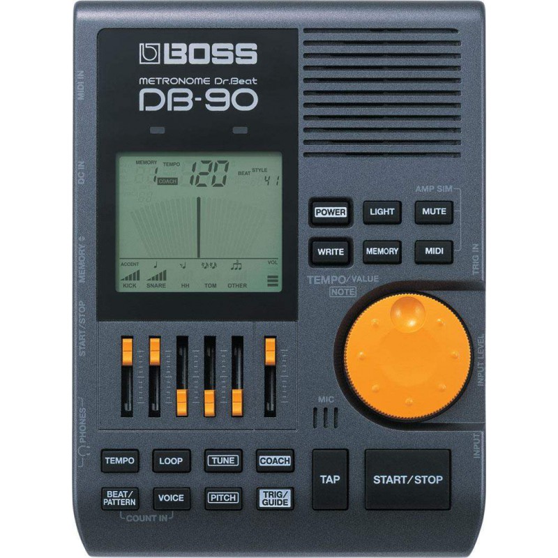 Metrónomo Boss DB-90 cargado de sonidos y patrones de batería de gran calidad