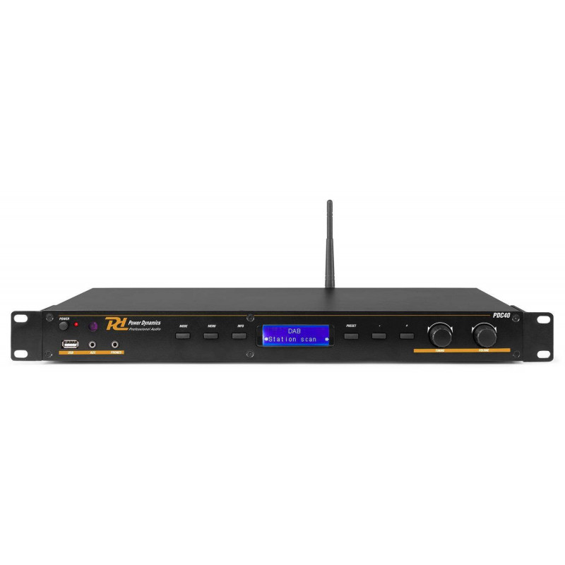 POWER DYNAMICS PDC40 Reproductor multimedia DAB+/Tuner /FM,Puerto USB/ Bluetooth, Pantalla LCD