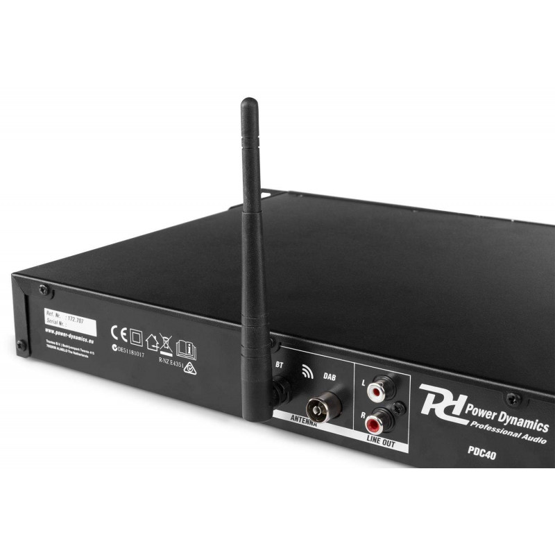 POWER DYNAMICS PDC40 Reproductor multimedia DAB+/Tuner /FM,Puerto USB/ Bluetooth, Pantalla LCD