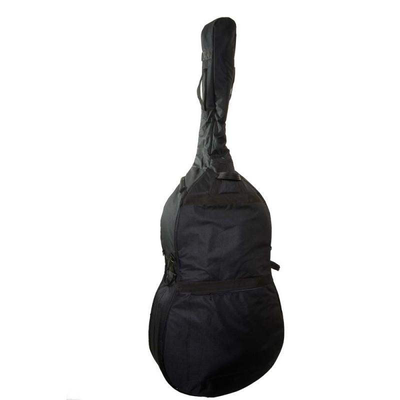 Funda Contrabajo 3/4 Rapsody 1539 de loneta impermeable con correas tipo bandolera.