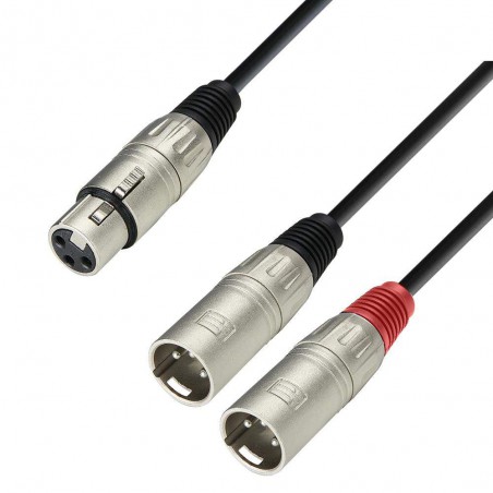 Cable Adam Hall K3YFMM0100 XLR Hembra a 2x XLR Macho y una longitud de 1 metro. Cable Adam Hall K3YFMM0100 XLR Hembra a 2x XLR Macho y una longitud de 1 metro.