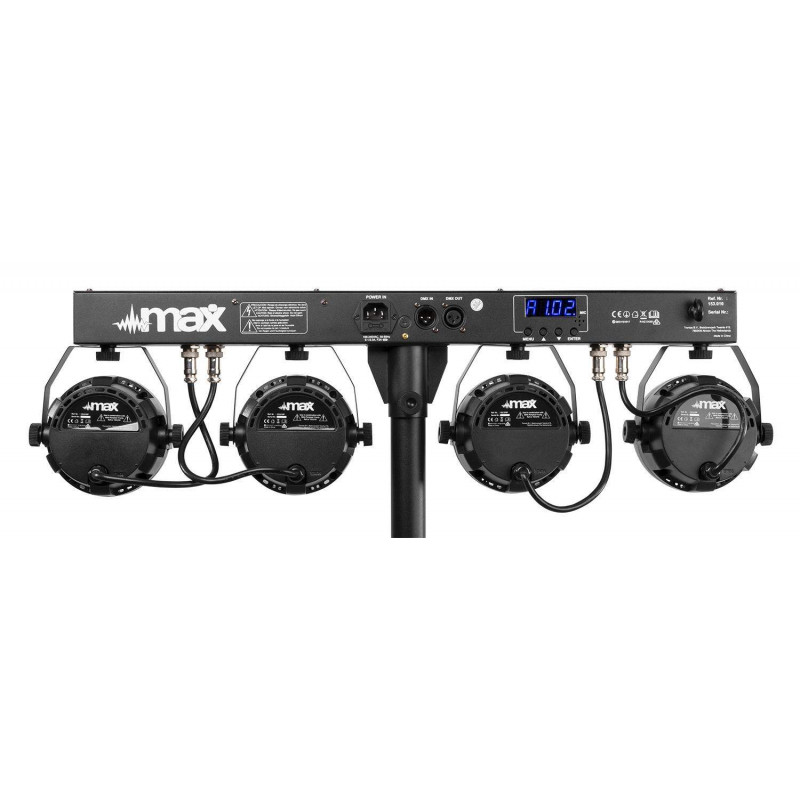 MAX PartyBar 11 Kit , Equipo iluminación de 4 focos tipo COB de 20 W