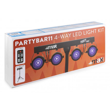 MAX PartyBar 11 Kit , Equipo iluminación de 4 focos tipo COB de 20 W