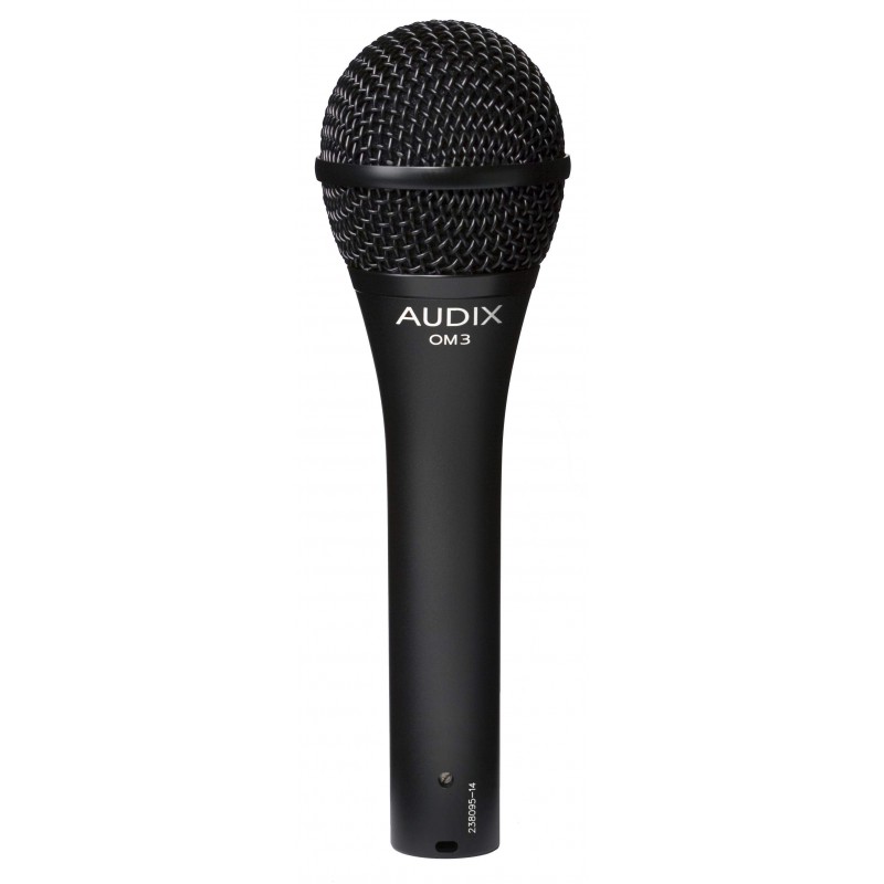 Micrófono dinámico Audix OM3 para voz o instrumento, con patrón polar Hipercardioide, da un sonido muy natural y claro.