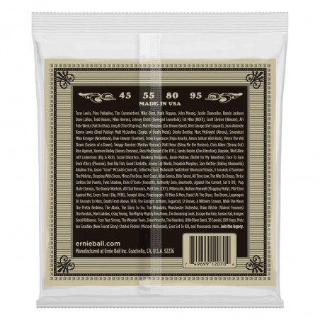 comprar Juego de cuerdas para Bajo Acústico Ernie Ball Earthwood Phosphor Bronze con calibres 45-55-80-95.
