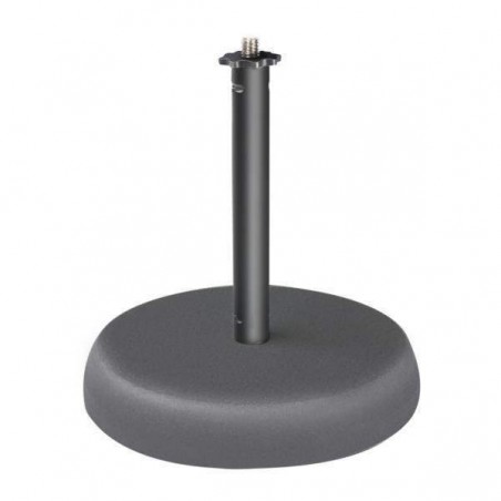 Soporte de micrófono de sobremesa Adam Hall S8BB, muy estable y con una altura de 17,5cm.