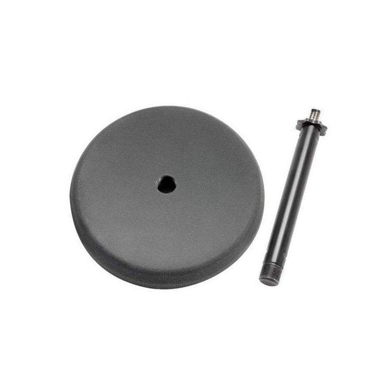 Soporte de micrófono de sobremesa Adam Hall S8BB, muy estable y con una altura de 17,5cm.