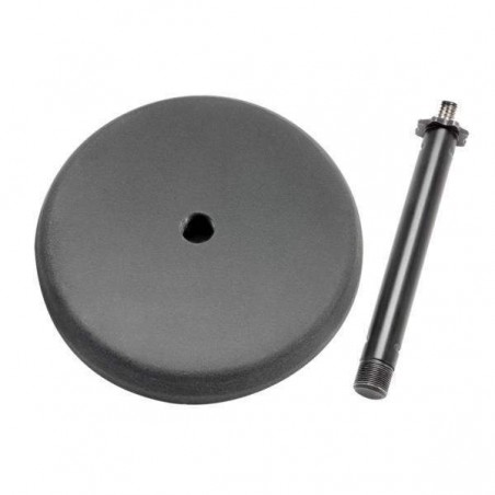 Soporte de micrófono de sobremesa Adam Hall S8BB, muy estable y con una altura de 17,5cm.