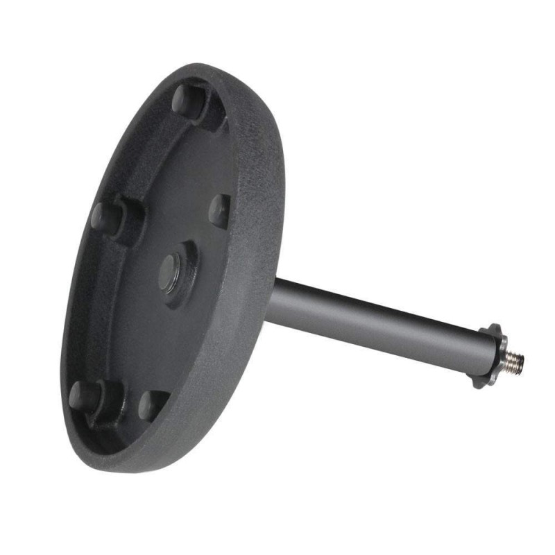 Soporte de micrófono de sobremesa Adam Hall S8BB, muy estable y con una altura de 17,5cm.