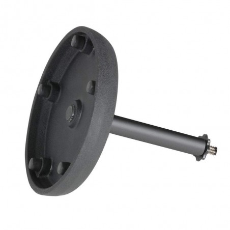 Soporte de micrófono de sobremesa Adam Hall S8BB, muy estable y con una altura de 17,5cm.