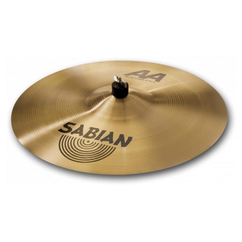 Plato Sabian Rock Crash de 18" de la serie AA, un plato explosivo y penetrante. Los agudos es el fuerte de este plato.