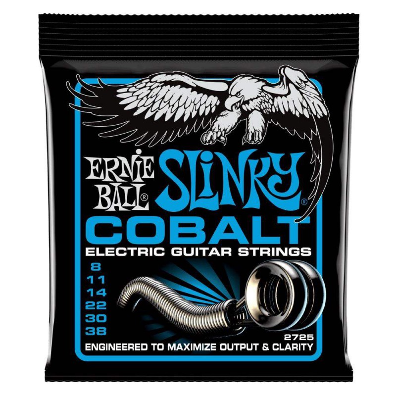 Juego de cuerdas para Guitarra Eléctrica ERNIE BALL Extra Slinky Cobalt Wound 2725 8-38.