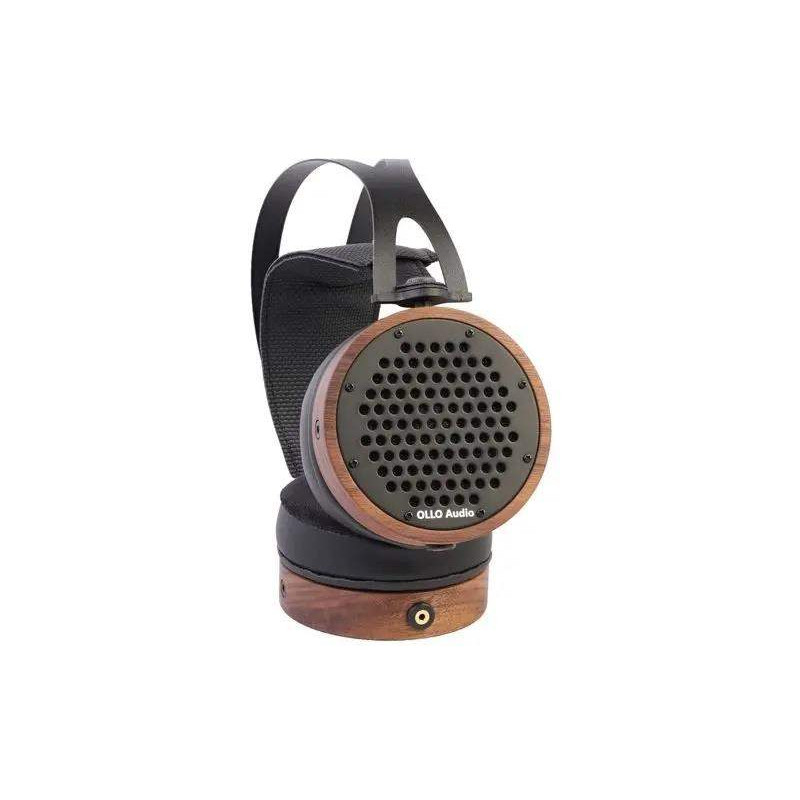 Auriculares de estudio abiertos Ollo Audio S4X fabricados con madera de Nogal, acero inoxidable y piel sintética.