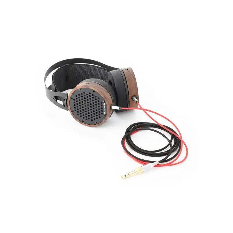 Auriculares de estudio abiertos Ollo Audio S4X fabricados con madera de Nogal, acero inoxidable y piel sintética.
