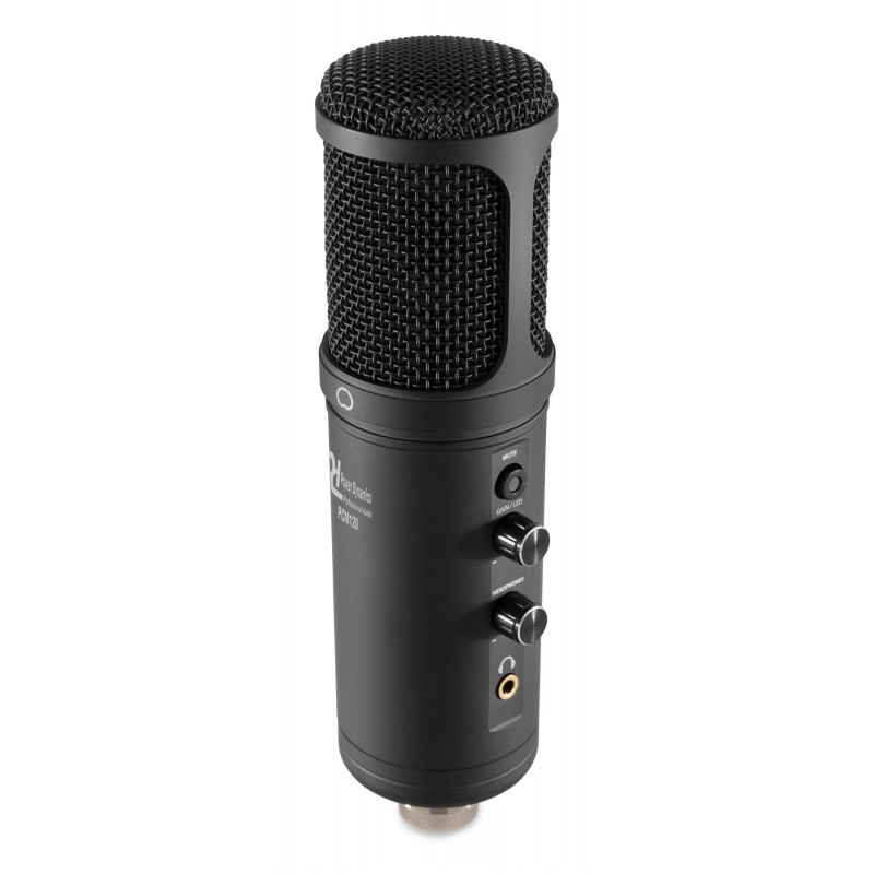 POWER DYNAMICS PCM120 Micrófono de Condensador USB Audio Broadcasting y Streaming incluye Trípode y Cable USB.