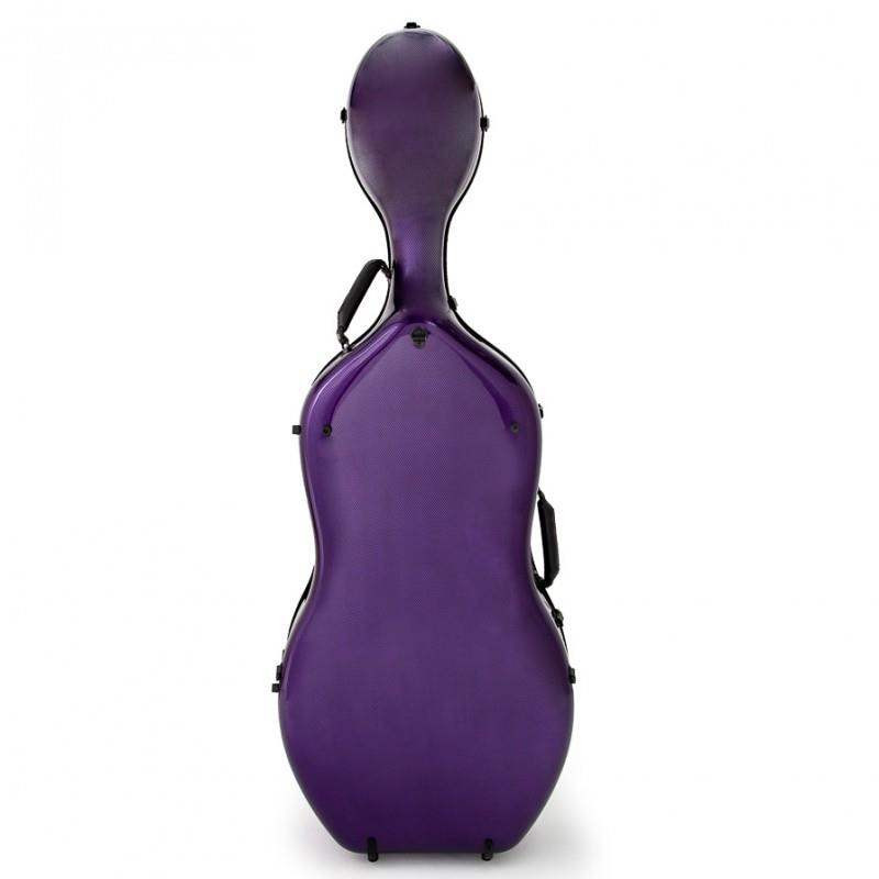 Estuche para Cello de 4/4 Artist Confort en color Morado fabricado de fibra de carbono con acabado 3D.