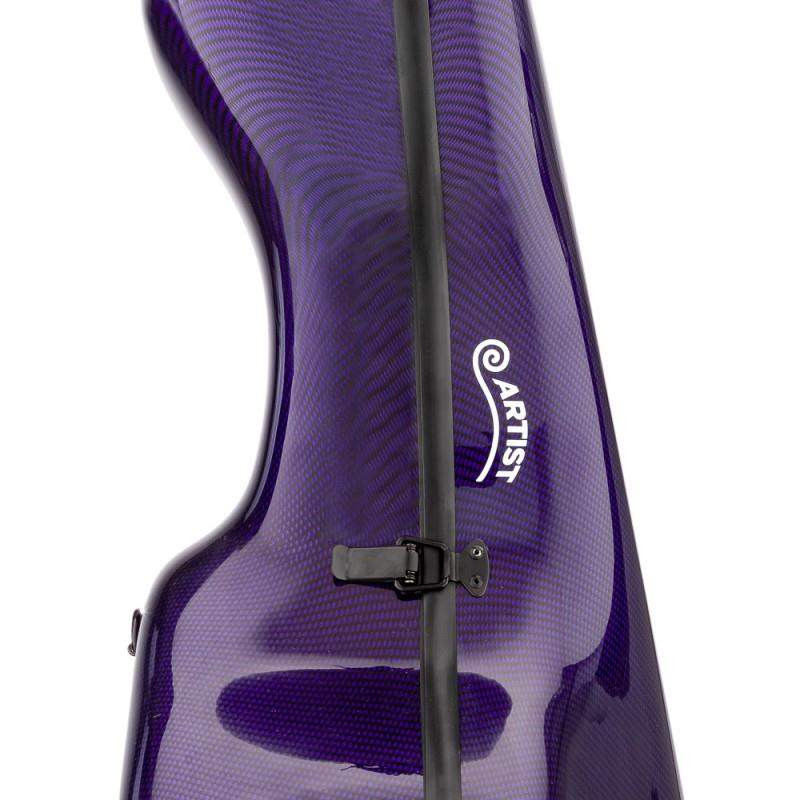 Estuche para Cello de 4/4 Artist Confort en color Morado fabricado de fibra de carbono con acabado 3D.