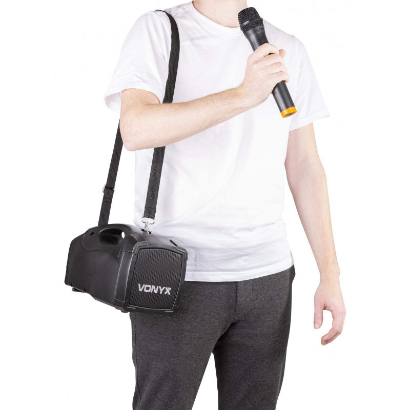 VONYX ST014 Megáfono con micro inalambrico de mano UHF,BT,Bateria
