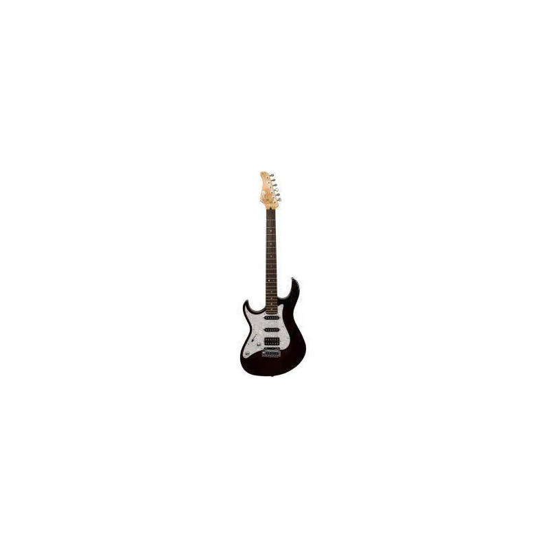 Guitarra Eléctrica Cort Serie G G250 LH BK para zurdos de diseño clásico con doble cutaway, cuerpo de tilo.