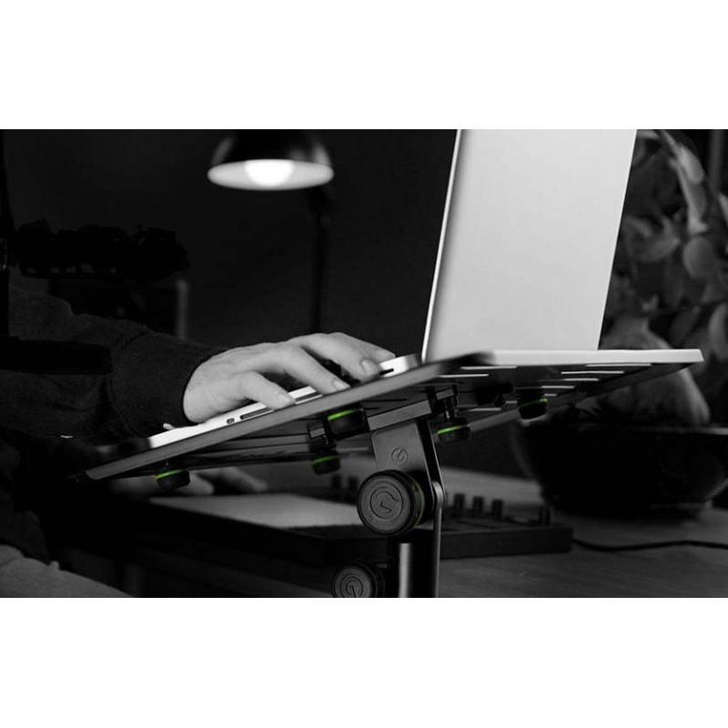 Gravity LTS T 01 Soporte de ordenador portátil con topes ajustables.