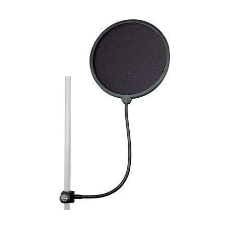 Konig & Meyer Pantalla antipop de 20 cm de Ø, universal con enganche corto a la barra del micro y flexo.