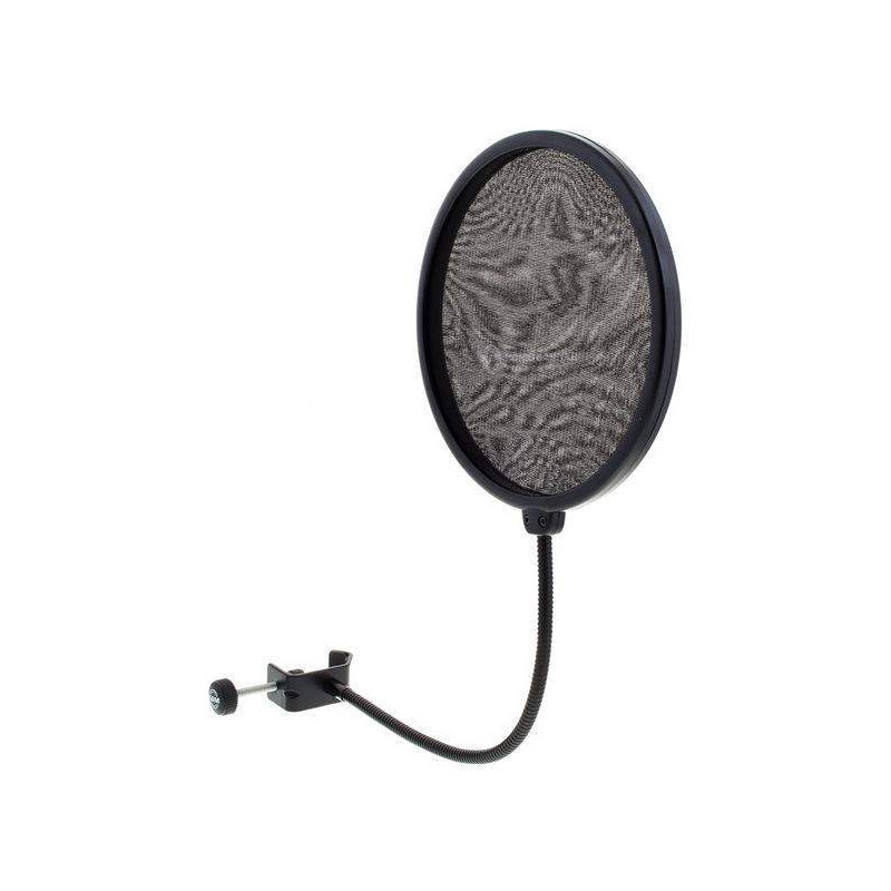 Konig & Meyer Pantalla antipop de 20 cm de Ø, universal con enganche corto a la barra del micro y flexo.