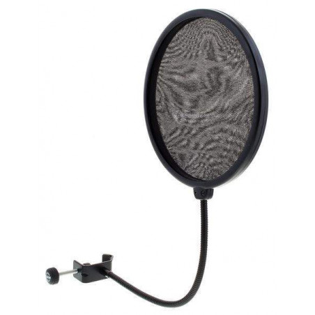 Konig & Meyer Pantalla antipop de 20 cm de Ø, universal con enganche corto a la barra del micro y flexo.