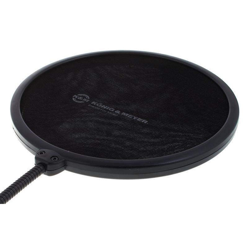 Konig & Meyer Pantalla antipop de 20 cm de Ø, universal con enganche corto a la barra del micro y flexo.