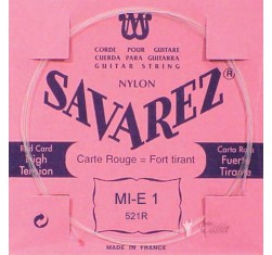 Cuerda para Guitarra Clásica Savarez Carta Roja 1ª (MI) 521R Tensión Normal-Alta de nylon transparente.