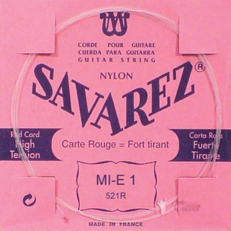 Cuerda para Guitarra Clásica Savarez Carta Roja 1ª (MI) 521R Tensión Normal-Alta de nylon transparente.
