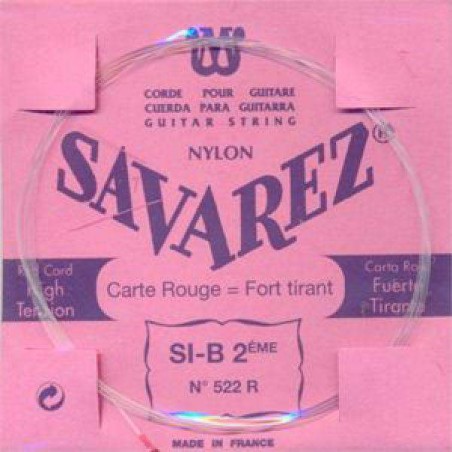 Cuerda para Guitarra Clásica Savarez Carta Roja 2ª (SI) 522R Tensión Normal-Alta de nylon transparente.