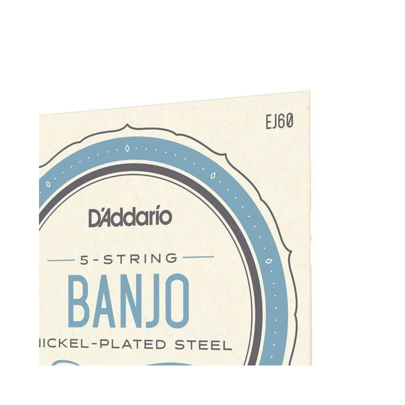 comprar Juego de cuerdas para Banjo d'Addario EJ60 Para banjo de 5 cuerdas, níquel, calibre fino, 9-20.