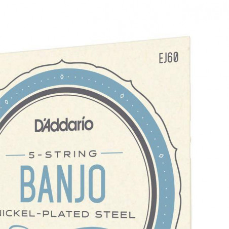 comprar Juego de cuerdas para Banjo d'Addario EJ60 Para banjo de 5 cuerdas, níquel, calibre fino, 9-20.