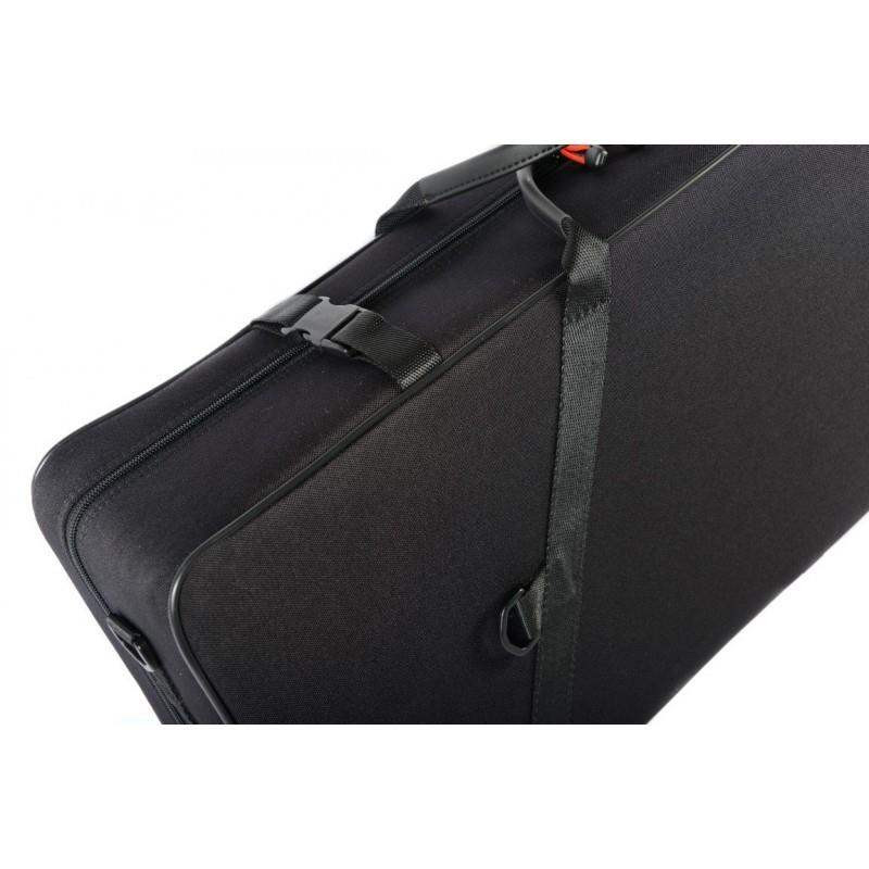 Estuche para 2 Violines Bam 2005S Classic Negro forrado en cordura resistente al agua y forma rectangular.