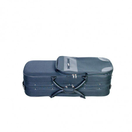 Estuche para 2 Violines 4/4 Rapsody Duo, Estuche compacto rectangular con Tubo exterior para dos arcos.