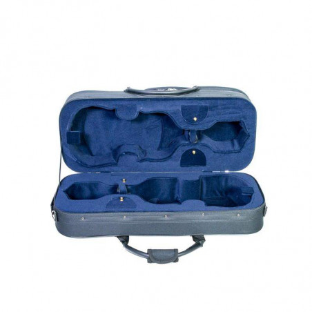 Estuche para 2 Violines 4/4 Rapsody Duo, Estuche compacto rectangular con Tubo exterior para dos arcos.
