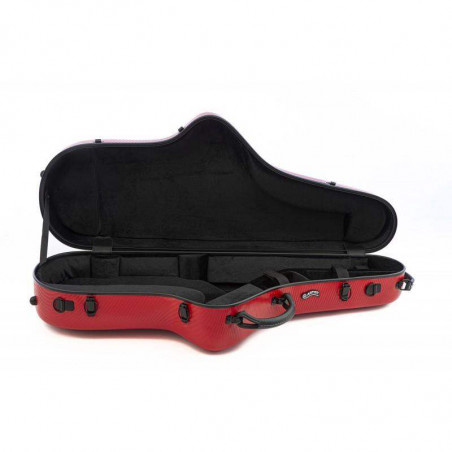 Estuche para saxo tenor con forma fabricado en policarbonato Artist Dynamic en color rojo.