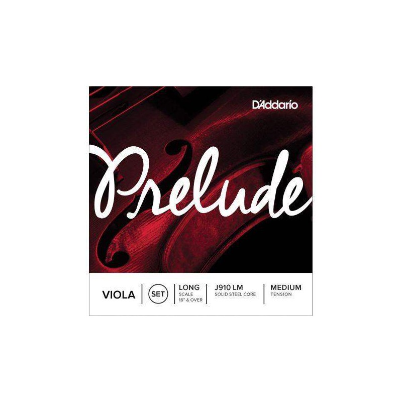 Cuerdas Viola de 16" - 17" D'Addario Prelude J910LM Med escala larga