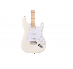 Guitarra Eléctrica tipo Strato con cuerpo macizo Oqan QGE-RST1 White RIFF Series. Acabado en Blanco.