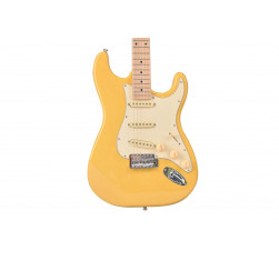 Guitarra Eléctrica tipo Strato con cuerpo macizo Oqan QGE-RST5 Cream RIFF Series. Acabado en Crema.