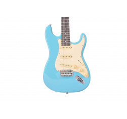 Guitarra Eléctrica tipo Strato con cuerpo macizo Oqan QGE-RST4 Blue RIFF Series. Acabado en Azul.