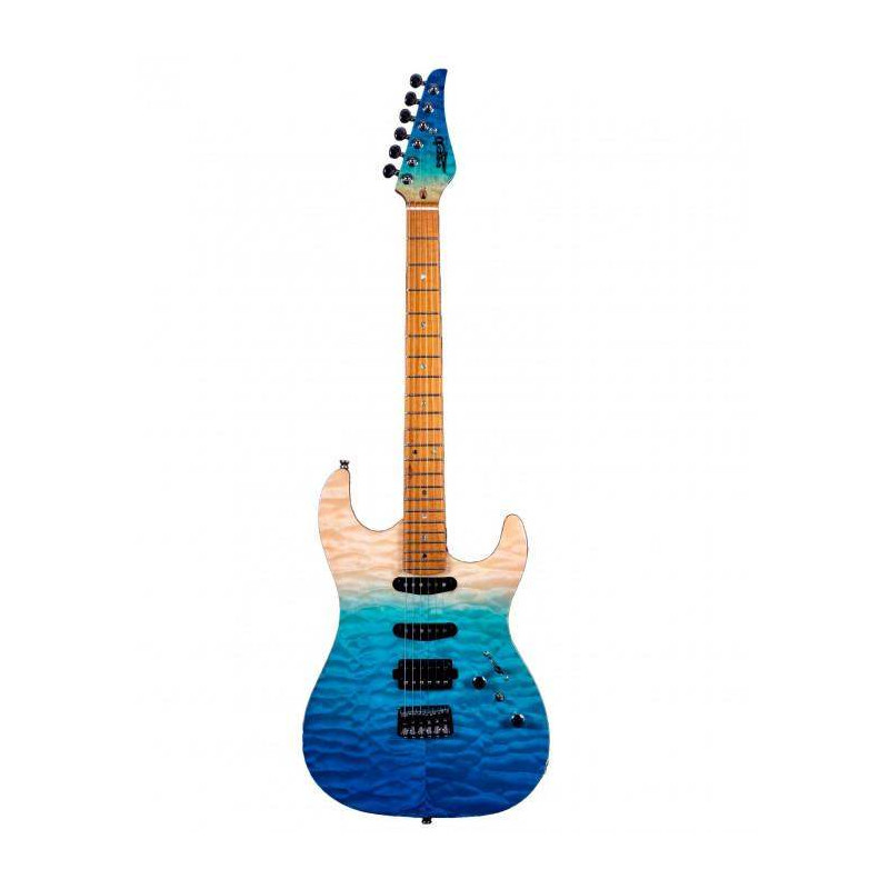 JS1000-QTBL Guitarra Eléctrica Tipo Strato Azul Transparente