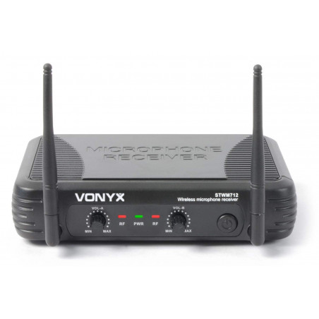 VONYX STWM712 Sistema inalambrico de 2 Micros de mano 2 Canales VHF, Diversity