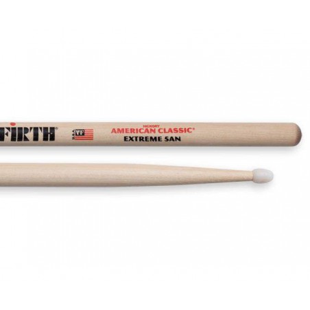 Baquetas Vic Firth X5AN Extreme American Classic Nylon como una 5A pero con más potencia y alcance.