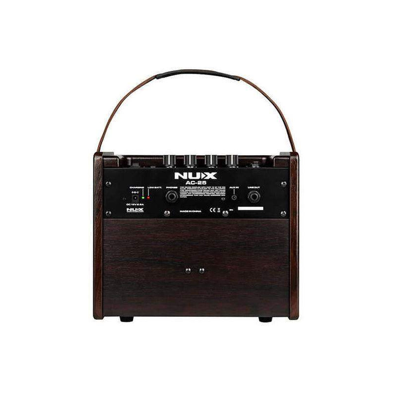 NUX AC-25 Amplificador Guitarra Acústica ,25 Watts,a bateria, Caja de ritmos,2 canales. bluetooth,y APP incluida.
