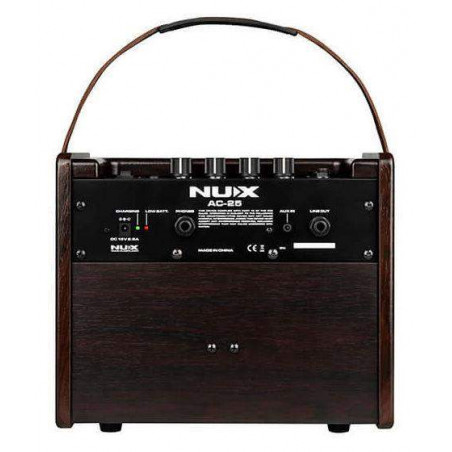 NUX AC-25 Amplificador Guitarra Acústica ,25 Watts,a bateria, Caja de ritmos,2 canales. bluetooth,y APP incluida.