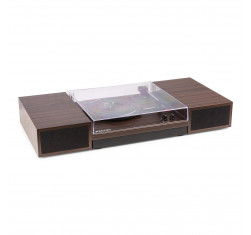 FENTOM RP165D Plato giradiscos con amplificación y Bluetooth, 2 altavoces de 50 Watts. Madera Oscura. 2