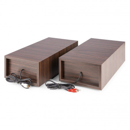 FENTOM RP165D Plato giradiscos con amplificación y Bluetooth, 2 altavoces de 50 Watts. Madera Oscura.